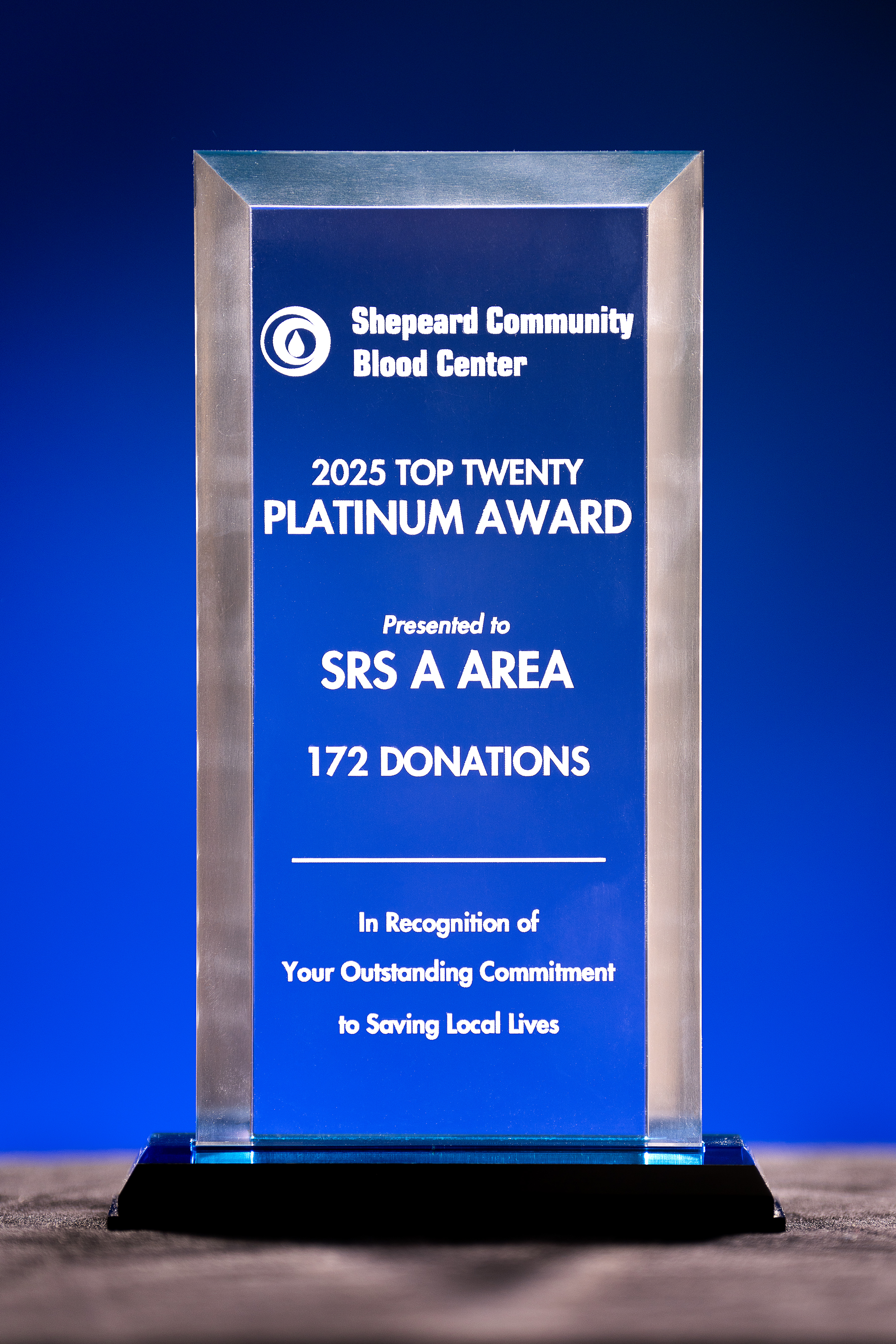 SRS recognized for Outstanding Commitment to Saving Local Lives